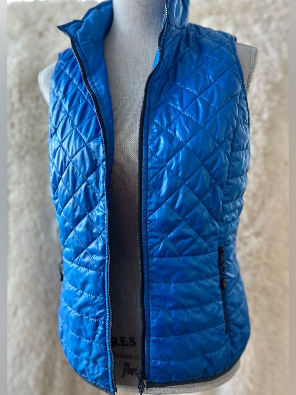 Talbots Quilted Royal Blue Packable Vest